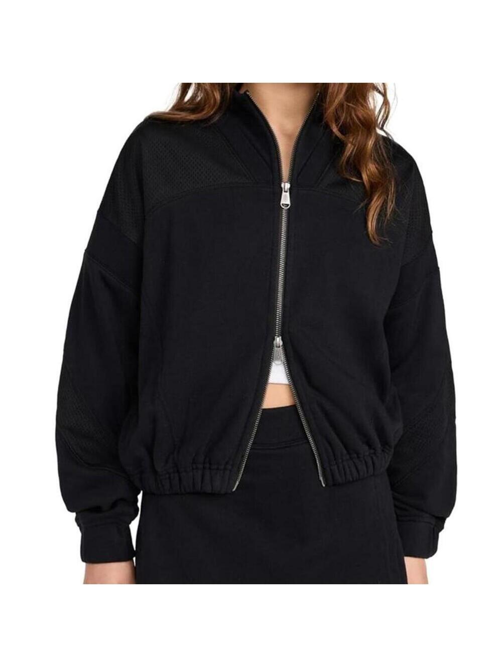 Free People Movement Black Womens Dual Direction Zipper Sweatshirt size M